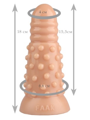 Телесная анальная втулка с шипиками - 18 см.