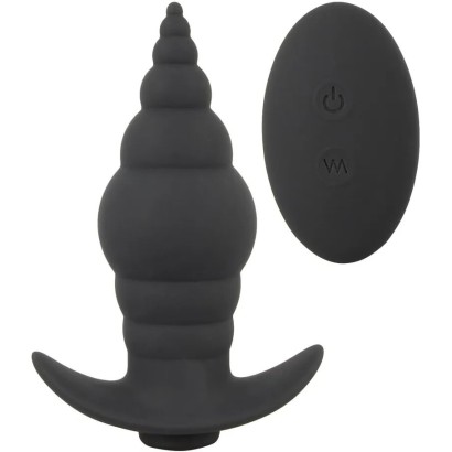 Черная анальная вибропробка RC Butt Plug - 9,6 см.