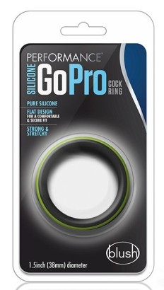 Черно-зеленое эрекционное кольцо Silicone Go Pro Cock Ring 
