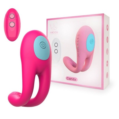 Розовое виброкольцо с пультом ДУ