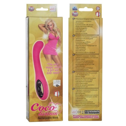 Розовый стимулятор G-точки Coco licious Rechargeable Wand - 21,5 см.
