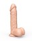 Гелевый фаллоимитатор с мошонкой на присоске - 19 см.