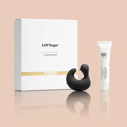 Вибростимулятор-уточка Lov Finger в комплекте с возбуждающим гелем