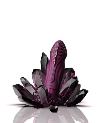 Фиолетовая секс-машина с функцией нагрева, насадками и присоской Sesh