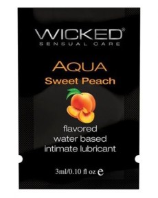 Лубрикант с ароматом спелого персика Wicked Aqua Sweet Peach - 3 мл.