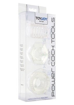 Комплект прозрачных колец на пенис POWER COCK TOOLS 