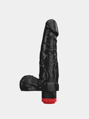 Чёрный виброфаллос со встроенным пультом - 16,5 см.