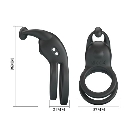 Черное перезаряжаемое виброкольцо Goodwin