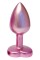 Розовая анальная пробка с кристаллом-сердцем Pearl Pink Plug Small