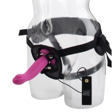 Розовый страпон с вибрацией 10-Function Love Rider G-Caress