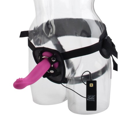 Розовый страпон с вибрацией 10-Function Love Rider G-Caress