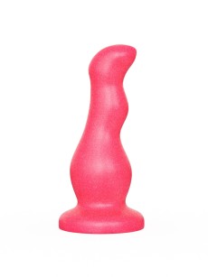 Гелевый розовый массажёр простаты без вибрации - 13,5 см.