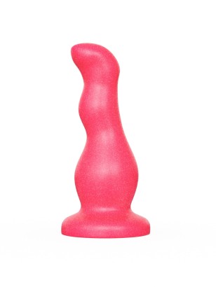 Гелевый розовый массажёр простаты без вибрации - 13,5 см.