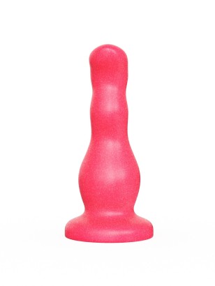 Гелевый розовый массажёр простаты без вибрации - 13,5 см.