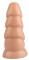 Телесная рельефная анальная втулка - 18,5 см.
