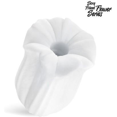 Белый нереалистичный мастурбатор в форме бутона цветка Datura