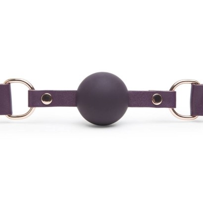 Фиолетовый кляп-шар Cherished Collection Leather Ball Gag