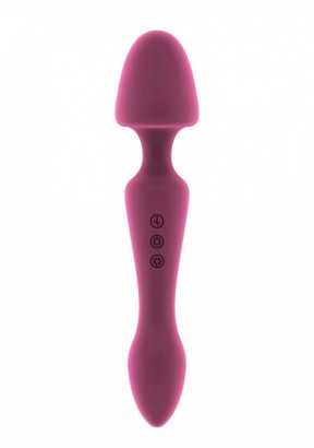 Розовый двусторонний вибратор Sasha - 22,5 см.