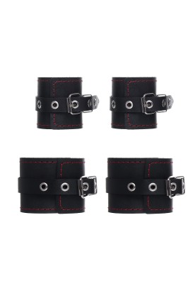 Черная распорка с 4 манжетами для рук и ног