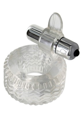 Прозрачное кольцо на пенис с вибрацией POWER HARDWARE C-RING