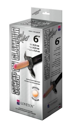 Пояс-трусики с насадкой Glamour Silver - 15,5 см.