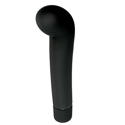 Чёрный вибростимулятор для G-точки G-PLEASURE STYM SILICONE - 12,5 см.