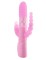 Розовый вибратор для тройной стимуляции - 25,7 см.
