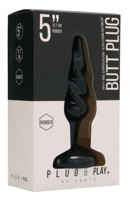 Черная витая анальная пробка Rounded 5 Inch - 12,7 см.