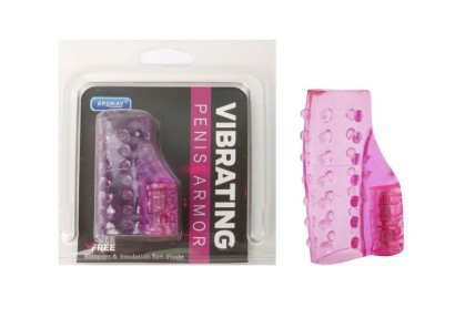 Розовая вибронасадка на палец с шипиками