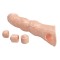 Телесный фаллоудлинитель с 3 вставками - 28 см.