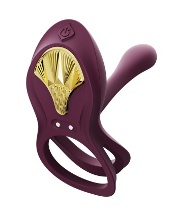 Фиолетовое эрекционное виброкольцо Bayek с пультом ДУ