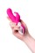 Розовый вибратор с клиторальным стимулятором ELLY с подогревом - 21,5 см.