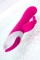 Розовый вибратор с клиторальным стимулятором ELLY с подогревом - 21,5 см.