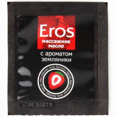 Пробник массажного масла с ароматом земляники Eros fantasy - 4 гр.