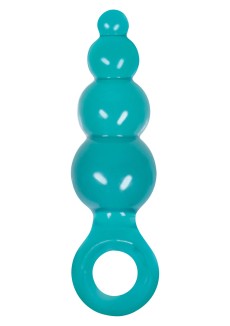 Средняя бирюзовая анальная пробка Jolie - Ripples