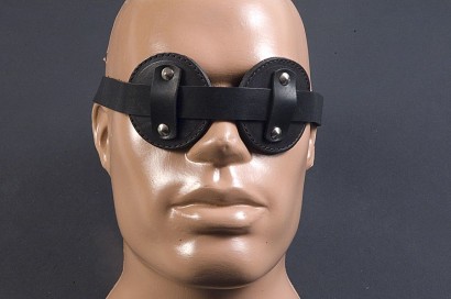 Чёрные кожаные очки-шоры  Слепец  