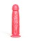 Розовый фаллоимитатор с подошвой-присоской - 18,5 см.