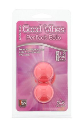 Розовые вагинальные шарики GOOD VIBES PERFECT BALLS на мягкой сцепке