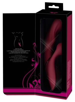 Малиновый вибратор-кролик с функцией постукивания 2 Function Rabbit Vibrator - 22,3 см.