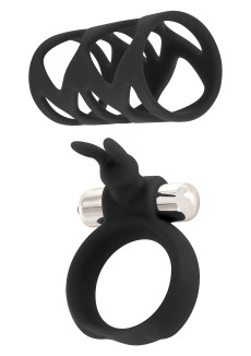 Набор чёрных насадок TICKLER BUNNY RING SET 
