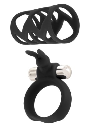 Набор чёрных насадок TICKLER BUNNY RING SET 