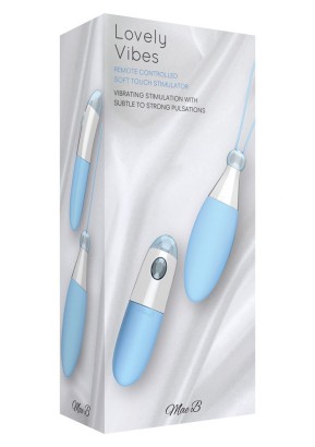 Голубой вибростимулятор Remote Soft Touch Stimulator - 10 см.