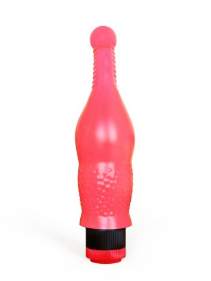 Гелевый розовый массажёр простаты - 18,8 см.