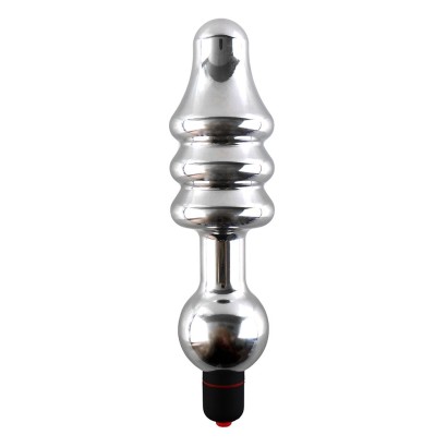 Серебристая фигурная пробка UH T2 с вибрацией - 17 см.