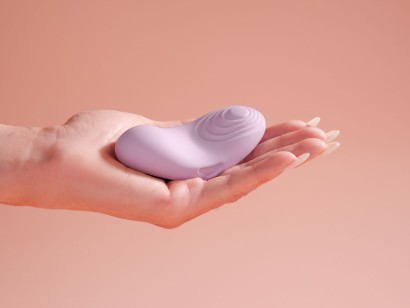 Сиреневый вибромассажёр на пальцы Echo 2 с функцией нагрева