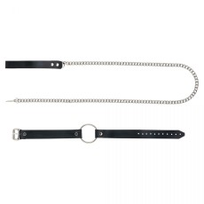 Черный поводок и чокер с кольцом Rada Черный поводок и чокер с кольцом Rada