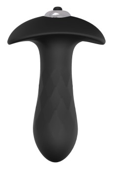 Черная анальная вибровтулка SINGLE SPEED DIAMOND PLUG - 9 см.