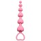 Розовая анальная цепочка Heart s Beads Pink - 18 см.