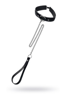Кожаный ошейник-чокер с поводком