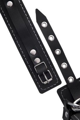 Кожаный ошейник-чокер с поводком